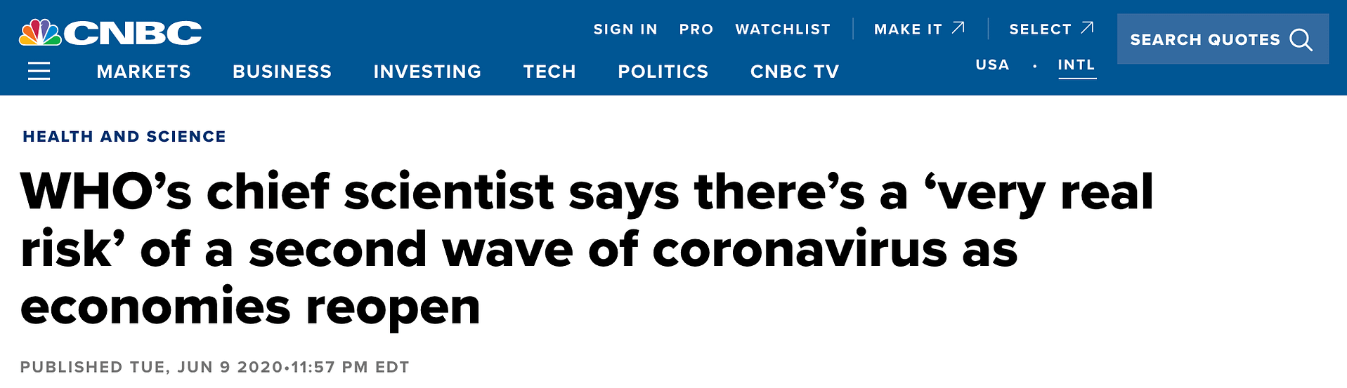 Article by Audrey Cher on CNBC about a 'second wave'